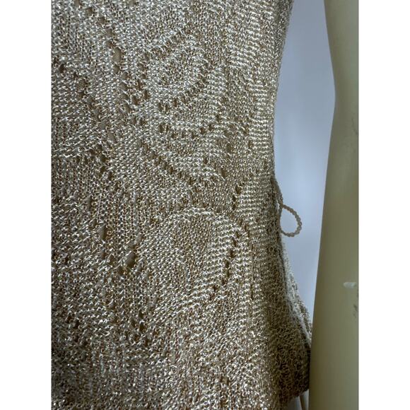 Vintage Y2K Bari Jay Champaign Maxi Dress Gown lace bodice full skirt size 11-12 - Picture 11 of 12